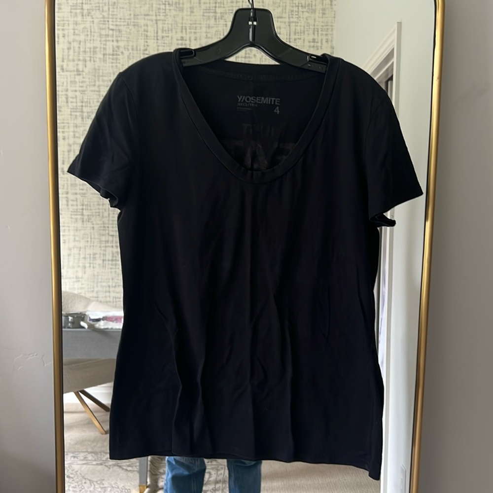 Y/osemite x James Perse black scoop neck tee